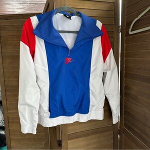 Nike Blue and White Standard Fit Jacket